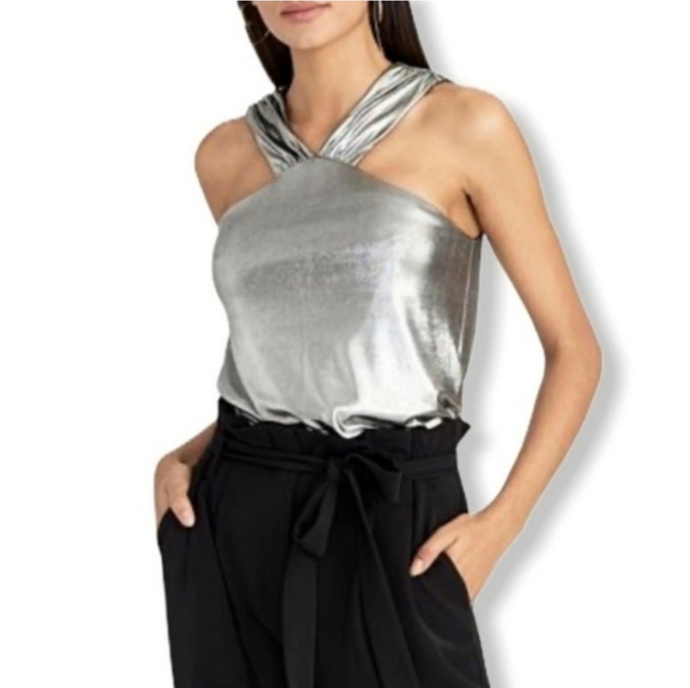 NWT Rachel Roy Iggy Silver Tank